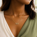 14K Yellow Gold Aquarius Necklace thumbnail 5