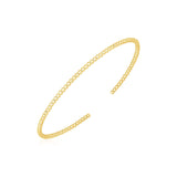 14k Yellow Gold High Polish Bead Cuff Bangle (2.00 mm) thumbnail 1