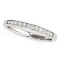 14K white gold ring with round diamond stones set in a line