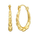 14K yellow gold round back to back hoop earrings in polished gold