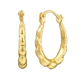 14K Yellow Gold Round Back to Back Hoop Earrings thumbnail 1