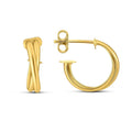 14K yellow gold crossover ring with layered overlapping bands