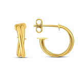 14K yellow gold crossover ring with layered overlapping bands thumbnail 1