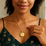 14k Yellow Gold Tree of Life Locket Necklace thumbnail 7