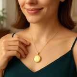 14k Yellow Gold Tree of Life Locket Necklace thumbnail 8