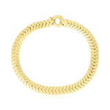 14k Yellow Gold High Polish Chevron Link Bracelet  (6.00 mm) thumbnail 1