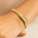 14k Yellow Gold High Polish Chevron Link Bracelet  (6.00 mm) thumbnail 4