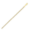 14K yellow gold barrel link chain, 3.14 mm width