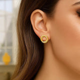 14K Yellow Gold Interlocking Trinity Stud Earrings (11.30 mm) thumbnail 3