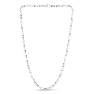 Sterling Silver Rhodium Plated Moon Cut Bead Chain (4.00 mm)