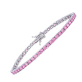 Sterling Silver White CZ Tennis Bracelet (3.30 mm) thumbnail 1