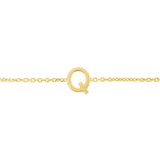 14K Yellow Gold Mini Initial Q Bracelet thumbnail 2