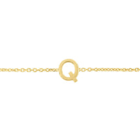 14K Yellow Gold Mini Initial Q Bracelet