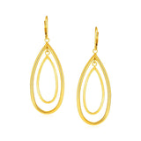 14K yellow gold earrings with teardrop dangles thumbnail 1