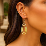 14k Yellow Gold Earrings with Teardrop Dangles thumbnail 5