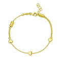 14K yellow gold bracelet with heart-shaped links and adjustable closure