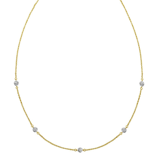 14K two-tone gold paperclip chain necklace with flat elongated links