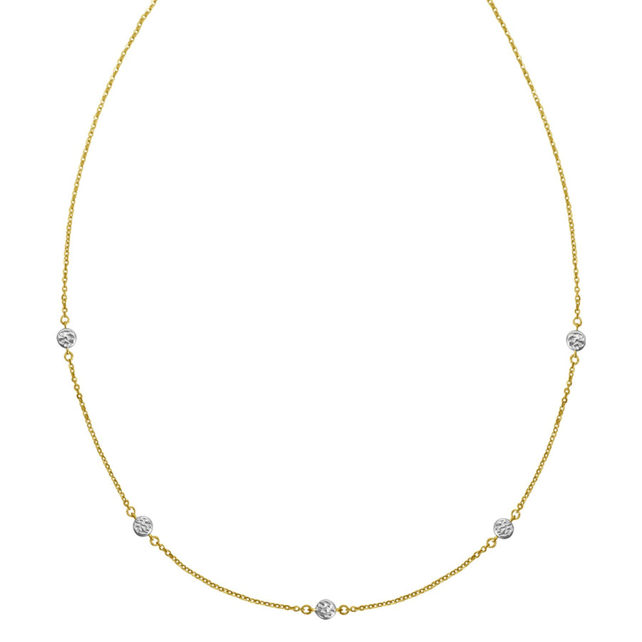 14K Two Tone Gold Classic Paperclip Chain Necklace