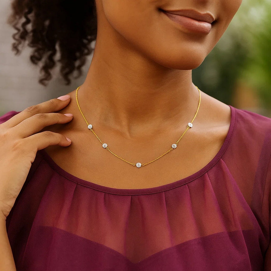 14K Two Tone Gold Classic Paperclip Chain Necklace