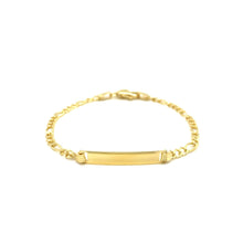 Load image into Gallery viewer, 14k Yellow Gold Figaro Link Childrens ID Bracelet (3.30 mm)