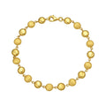 14K yellow gold pebble bracelet with polished and satin finish, 6.00 mm