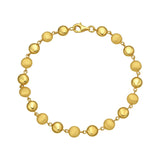 14K yellow gold pebble bracelet with polished and satin finish, 6.00 mm thumbnail 1