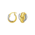 14K two-tone gold interlocking trinity hoop ring with three linked bands