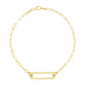 14K yellow gold paperclip chain bracelet with high-polish open links