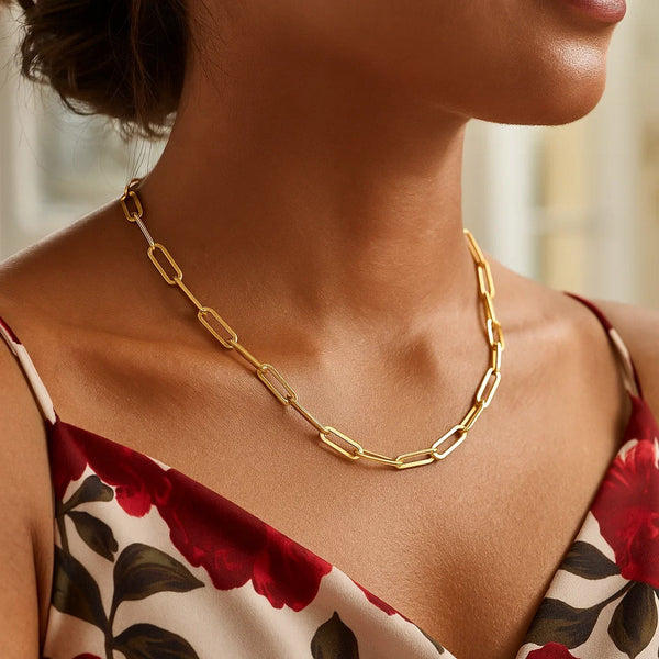 14K Yellow Gold Wide Paperclip Chain (3.20 mm)