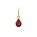 14K yellow gold pendant with one pear ruby stone