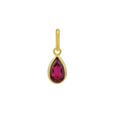 14K Yellow Gold Pear Ruby Charm Pendant thumbnail 1