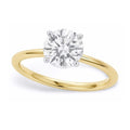 14K yellow gold ring with 1 round diamond solitaire stone