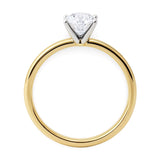 1 Carat Round Lab Grown IGI G/VS1 Diamond Solitaire Ring in 14K Yellow Gold thumbnail 3