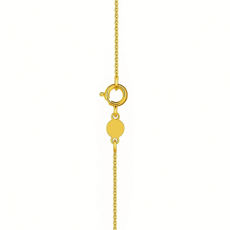 14K Yellow Gold Mini Diamond G Initial Pendant Necklace
