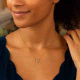 14K Yellow Gold Mini Diamond G Initial Pendant Necklace thumbnail 4