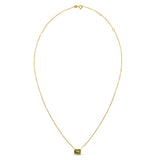 14K Yellow Gold Emerald Cut Peridot Necklace thumbnail 1