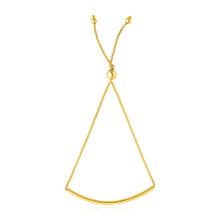 Load image into Gallery viewer, 14k Yellow Gold Smooth Curved Bar Lariat Design Bracelet (0.80 mm)