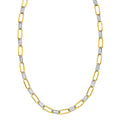14K two-tone gold paperclip chain necklace with 6.20 mm links