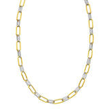14K two-tone gold paperclip chain necklace with 6.20 mm links thumbnail 1