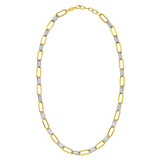 14K Two Tone Gold Diamante Paperclip Necklace (6.20 mm) thumbnail 2