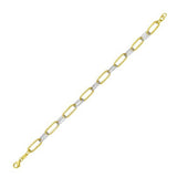 14K Two Tone Gold Diamante Paperclip Necklace (6.20 mm) thumbnail 4