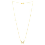 Checkered Butterfly Necklace in 14K Yellow Gold thumbnail 2