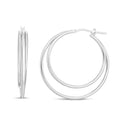 925 sterling silver triple row hoop earrings with no gemstone stones