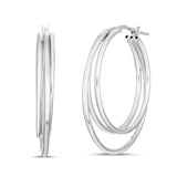 Sterling Silver Triple Row Hoop Earrings thumbnail 2
