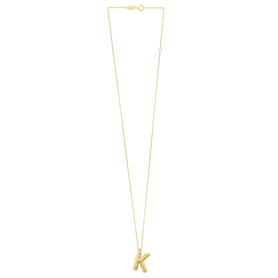 14K Yellow Gold Helium Initial K Pendant