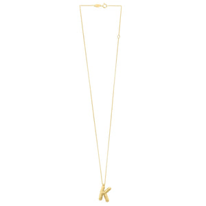 14K Yellow Gold Helium Initial K Pendant