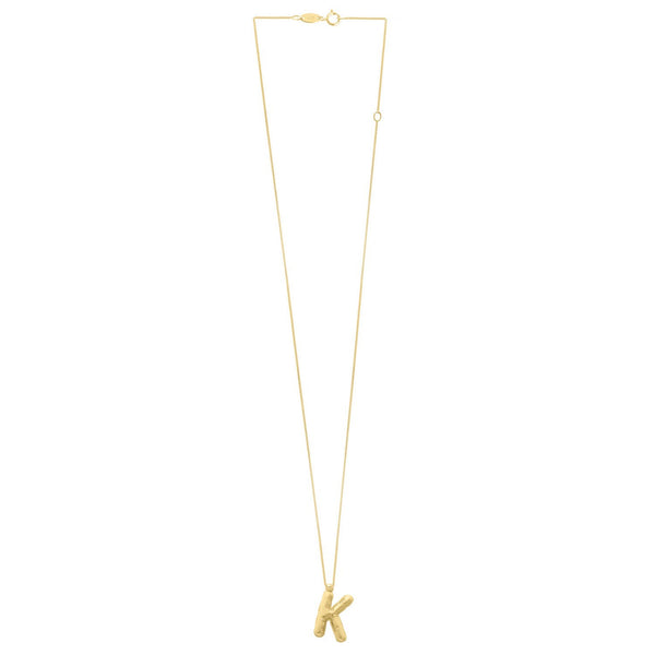 14K Yellow Gold Helium Initial K Pendant