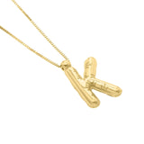 14K Yellow Gold Helium Initial K Pendant thumbnail 3