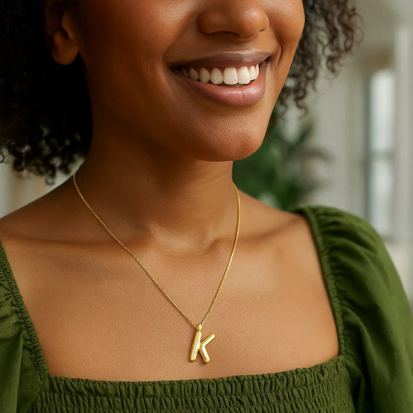 14K Yellow Gold Helium Initial K Pendant