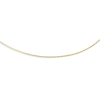14k Yellow Gold Round Omega Necklace with Diamond Cuts (1.5 mm)